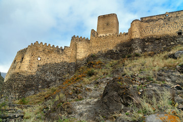 Fototapeta na wymiar Khertvisi fortress on mountain. Georgia