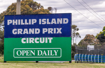 PHILLIP ISLAND, AUSTRALIA - NOVEMBER 19, 2015: Entrance of famous circuit. The Phillip Island Grand...