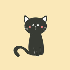 cute cat with pastel color tone