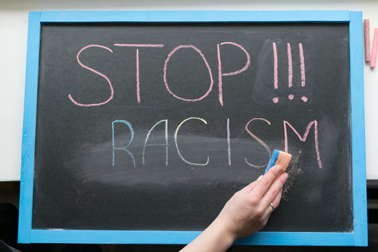 Inscription of stop racism