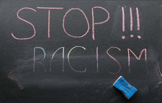 Inscription of stop racism