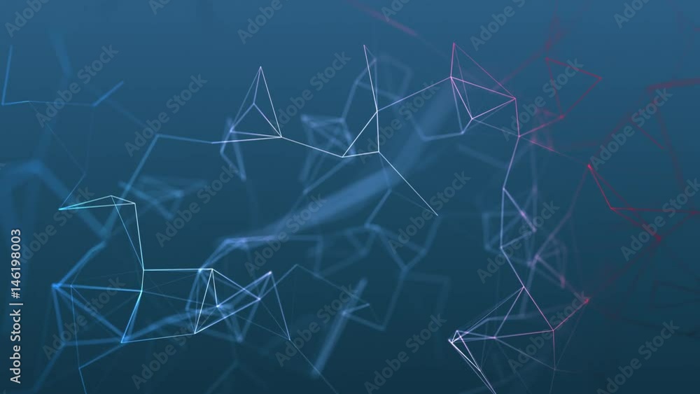 Poster beautiful cg generated 3d seamless loop abstract background with geometry lines and dots