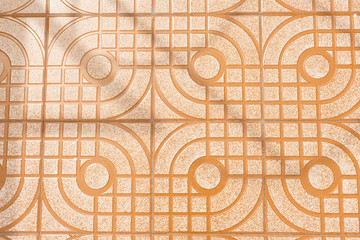 Floor Tiles with Lines and Curves Pattern Shade of Orange