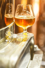 Amber ale at a copper lauter tun