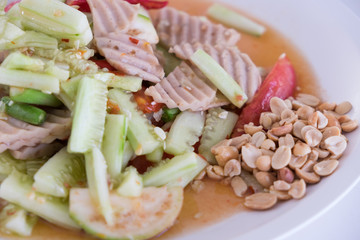 Papaya spicy salad. Thailand.