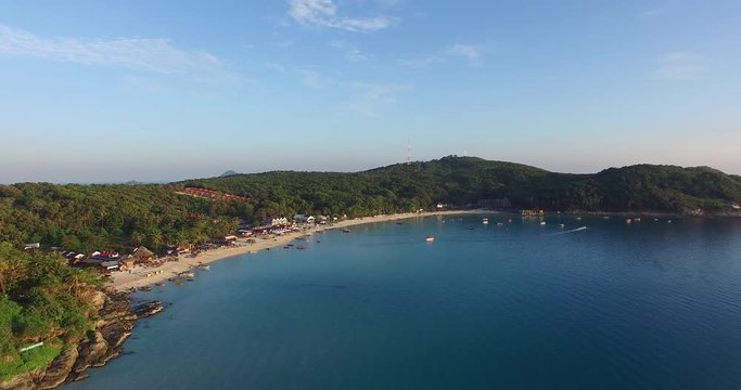 Zoom in aerial footage of Perhentian Kecil Island, East Coast Malaysia