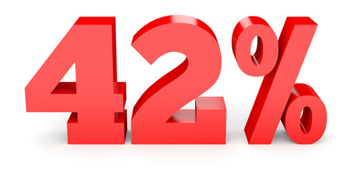 Forty two percent off. Discount 42 %.