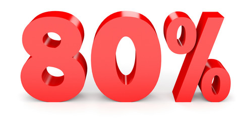 Eighty percent off. Discount 80 %.