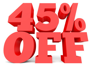 Forty five percent off. Discount 45 %.