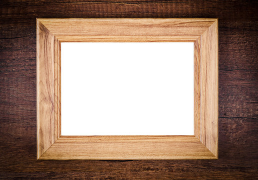 Vintage of blank wooden photo frame