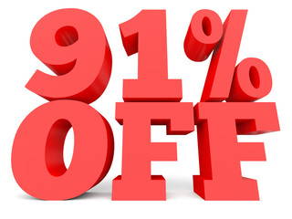 Ninety one percent off. Discount 91 %.