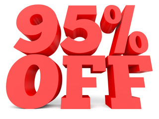 Ninety five percent off. Discount 95 %.