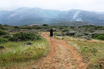 Obraz premium Landscape in Greece / Way / tracking
