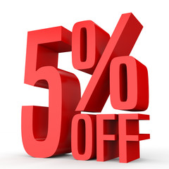 Five percent off. Discount 5 %.