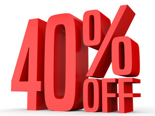 Forty percent off. Discount 40 %.