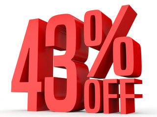 Forty three percent off. Discount 43 %.
