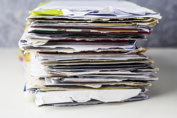 Statement of credit card in envelope on the table