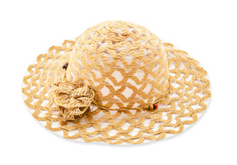 Beautiful brown straw women hat.