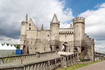 Fototapeta na wymiar The Stone Castle in Antwerp
