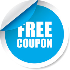 Free coupon blue Label, Sticker, Tag, Sign And Icon Banner Business Concept, Design Modern.