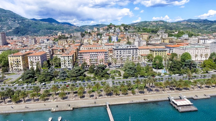 La Spezia city skyline, aerial view on a beautiful day