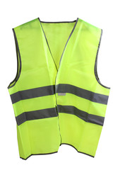 Orange construction vest on white background