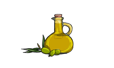 Illustrazione di ampolla di olio di oliva
