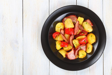 roasted Potato with ham and red pepper