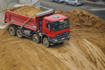 truck working hard at the site