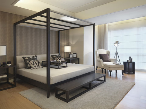 Modern four post bed