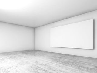 3d white interior background, blank banner