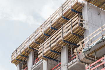 Baustellenger&uuml;st eines Neubau eines Hauses