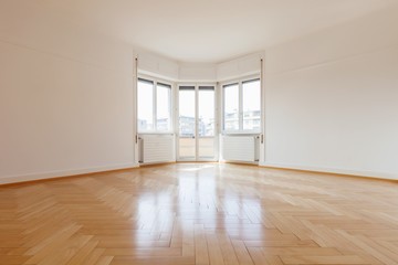 empty room with wonderful parquet