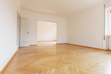 empty room with wonderful parquet