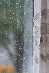 Raindrops on windows glass