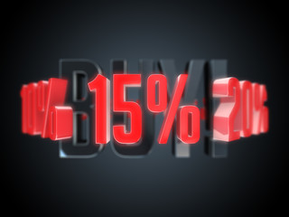 15 percent off - Buy now! 3D rendered with depth of field