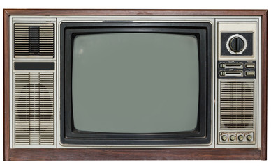 Vintage TV Screen Clipping path no Background

