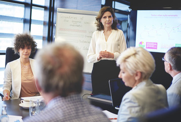 Female leader having business presentation