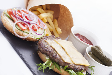 hamburger with potato