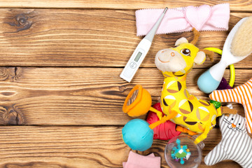 Obraz premium Baby accessories on table