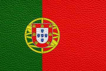 Fototapeta premium portugal flag painted on leather texture