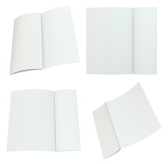Close up of set of papers on white background. 3d rendering