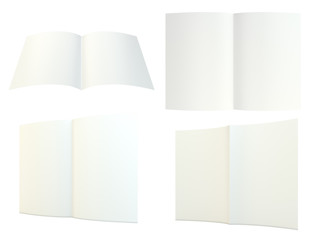 Close up of set of papers on white background. 3d rendering