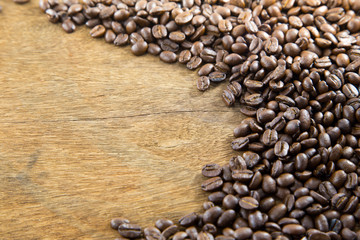 Coffee on grunge wooden background