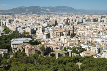 Fototapeta na wymiar Málaga, vista desde Gibralfaro