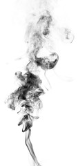 Black fantasy smoke on white background