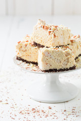 Homemade cake made of meringue and chocolate