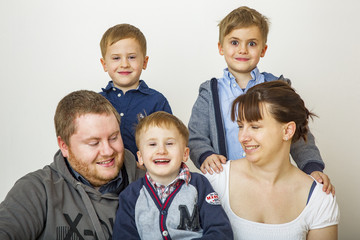 Family, parents and their three children