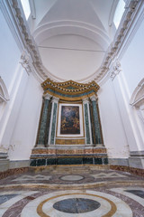 Interior of Benedictine Monastery of San Nicolo l'Arena Church in Catania, Sicily Island of Italy