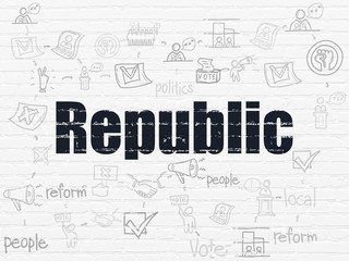 Political concept: Republic on wall background